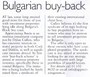 <b>Bulgarian Buy-Back<b>